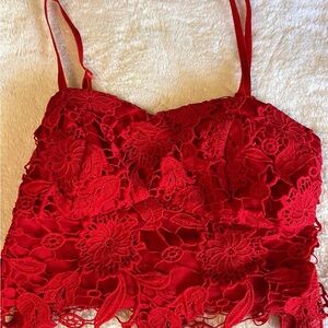 Charlotte Russe Scarlet Lace Top